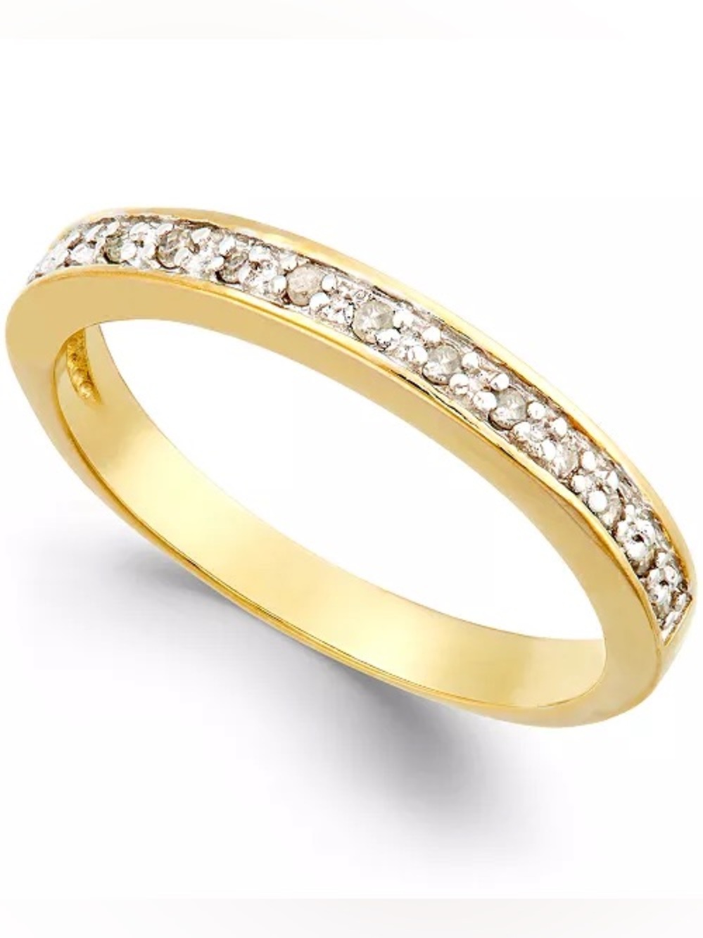 Macy's Diamond Band (1/10 ct. t.w.) in 18k Gold over Sterling Silver